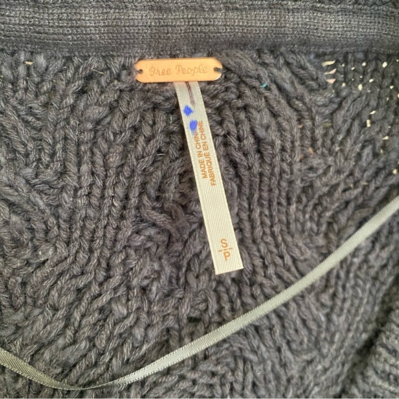 Free People Montana Cable Cardi Cardigan Varsity Button Down Sweater | Small - Picture 9 of 10